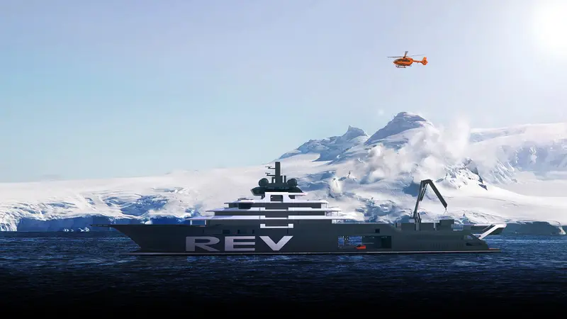 REV Ocean, 194.9 m research and expedition yacht by Vard (rendering)