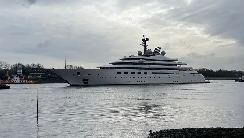 Blue yacht